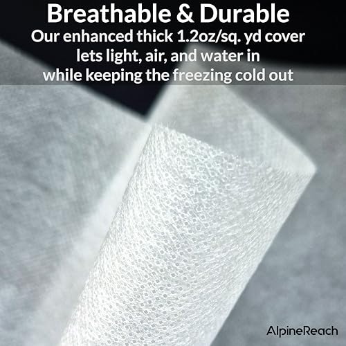 AlpineReach Plant Covers Frost & Sun Protection 10 x 30 ft - Thick 1.2 oz/yd² Freeze Blanket to Low 28 °F Temperatures Floating Row, Garden Fabric Material, Protect in Winter Cold, Gardening Down - size: 10ft x 30ft