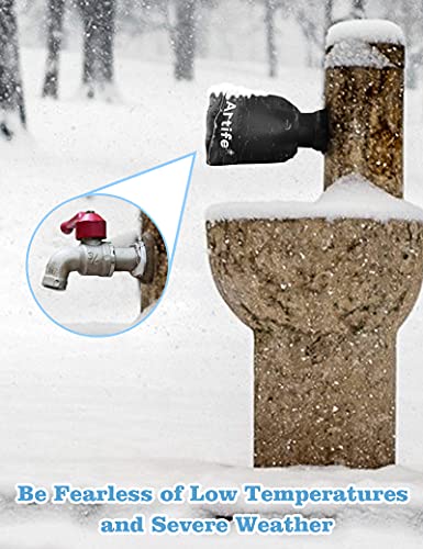 Outdoor Faucet Covers for Winter Freeze Protection, Outside Hose Bib Cover Insulated Socks,210D Waterproof Oxford Fabric Water Spigot Covers Black 2 PCS - size: 5.7"W * 8.01"H BLACK 2PCS