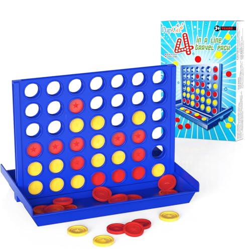 Pup Go Pocket-Sized 4 in a Row for Kids Ages 3+, Perfect Travel Companion for Kids, Travel Games for Car, Road Trip & Airplane. Classic 2 Players Strategy Game for Boys Girls, 6 Spare Discs Included - color: Travel Size