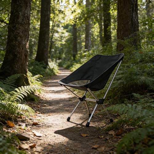 Wind Tour Portable Camping Chair Lightweight Foldable Outdoor Chair for Hiking Camp Backpacking Lawn Beach Fishing Picnic with Carry Bag (Silver - Ultra Light) - color: Silver - Ultra Light
