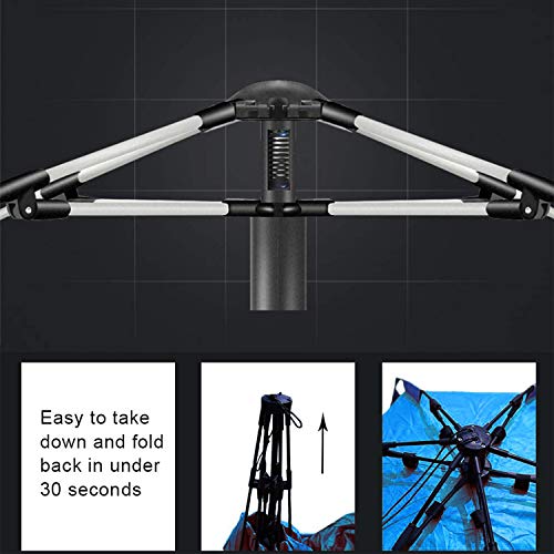 Oileus X-Large 4 Person Beach Tent Sun Shelter - Portable Sun Shade Instant Tent for Beach with Carrying Bag, Stakes, 6 Sand Pockets, Anti UV for Fishing Hiking Camping, Waterproof Windproof, Blue - color: Blue