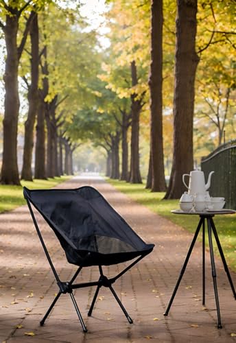 Wind Tour Portable Camping Chair Lightweight Foldable Outdoor Chair for Hiking Camp Backpacking Lawn Beach Fishing Picnic with Carry Bag (Black) - color: Black