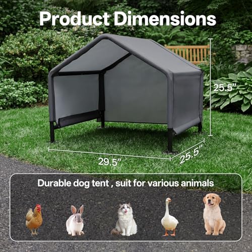 MEWANG Outdoor Dog House - Waterproof Portable Puppy Camping Tent,Ventilation Windows & Sun Protection, Lightweight Snap-fit Design for Small/Medium/Large Dogs, Beach, Backyard, Hiking (Grey, Small) - color: grey, size: Small