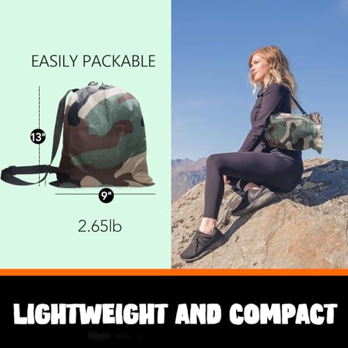 AlphaBeing Inflatable Lounger Beach Chair Accessories, Air Sofa Hammock Inflatable Couch for Camping Backyard Lakeside with Compression Sacks, Ideal Outdoor Gifts for Adults - color: Camo Green