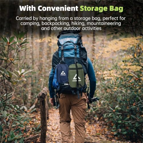 Camping Hammock with Mosquito Net and RainFly Tarp - 2 Person Hammock, Portable Parachute Nylon Hammock for Outdoor, Hiking, Backpacking, Backyard, Travel (Up to 500lbs) - Midnight Blue - color: Midnight Blue