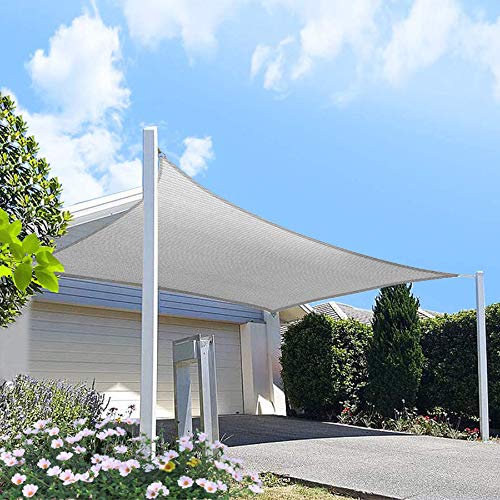 4' x 5' Grey Rectangle Sun Shade Sail Canopy, 95% UV Blockage Awning Shelter Fabric Cloth Screen for Patio Outdoor Backyard - Heavy Duty Commercial Grade (Custom Size - Made in USA) - color: Gray, size: 4' x 5'