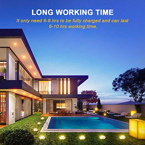 ZGWJ 8 Pack Solar Ground Lights,8 LED Solar Garden Lights Outdoor Waterproof Landscape Lighting for Yard Walkway Patio Lawn Driveway Decoration Warm White - color: Warm Light, size: 8 Pack