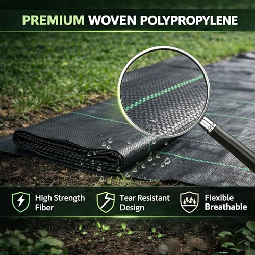 Weed Barrier Landscape Fabric Heavy Duty，Garden Fabric Weed Barrier，Black Mulch for Landscaping, Weed Blocker Fabric Garden Bed Cover Garden Supplies (1.3ft x 150ft) - size: 1.3ft X 150ft