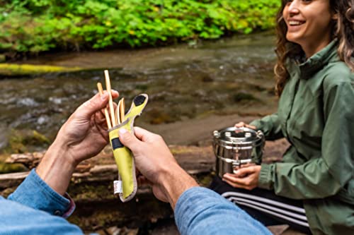 To Go Ware To Go Ware Reusable Bamboo Travel Utensils with Carrying Case & Carabiner Clip | Bamboo Utensils | Eco Friendly - color: Indigo