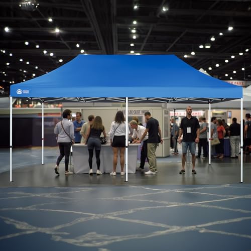 CROWN SHADES 10x20 Pop Up Canopy Tent - Commercial Canopy Tent with 400D Strength Oxford Fabric, Hexagonal Leg, 4 Upgraded Weights - Great for Trade Shows, Events,Parties & Commercial Use, Blue - color: Blue, size: 10x20