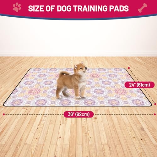 Washable Dog Pee Pads - Absorbent Reusable Puppy Training Pads, Waterproof Leak - Proof & Non - Slip for Crate Whelping Potty Training 24x36 (Pack of 2) - color: Pastel Multicolor, size: 24x36in(Pack of 2)
