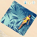 Beach Blanket Waterproof Sandproof 1-7 Adult Oversized 78 '' × 81 '' Lightweight Durable Compact Sand Free Extra Large Beach Mat for Travel Camping Hiking Picnic Blanket - color: Leaves1, size: 78“x81”