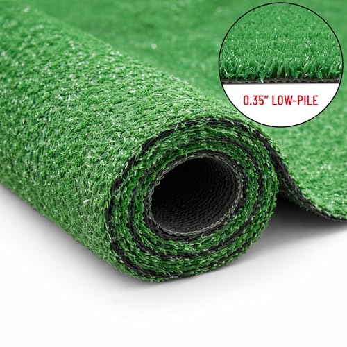 Ottomanson Artificial Grass Outdoor Runner Rug 2'7" x 10' – Waterproof Astro Turf with Drainage Holes – Patio & Lawn Decoration, Easy-Clean Dog Grass Mat - size: 10-ft