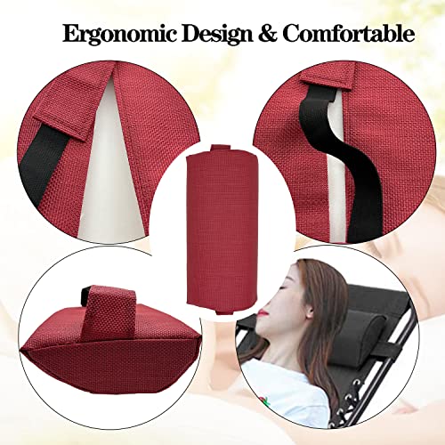 Ostlttyn Zero Gravity Chair Replacement Pillow Headrest with Elastic Band, Universal Soft Removable Padded Cushion Head Pillow for Zero Gravity Lounge Chair, Folding Patio Lawn Recliner Chair, Red - color: Red, size: 1 Pack