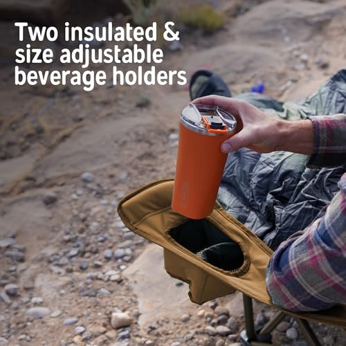 Kelty Deluxe Lounge Chair – Folding Outdoor Camp Chair, Insulated Cupholders, Customized Recline, Steel Frame, Padded Roll Storage, 2024 (Deep Lake) - color: Dark Shadow / Midnight Navy