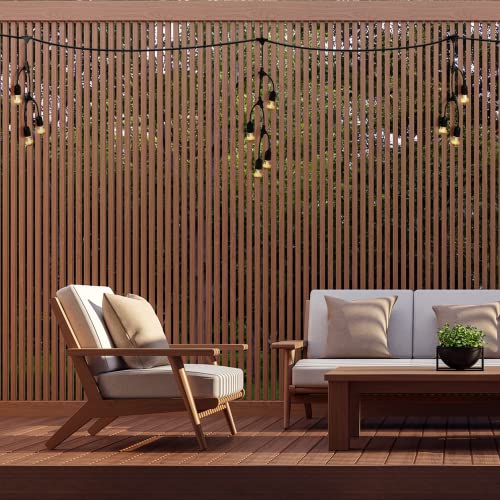 Feit Electric 12ft LED Outdoor Fence String Lights, 10 Sockets, 12pc. S14 LED Bulbs Included, E26 Base, 10 Watts, 2200K, Amber, SLM12-10/FIL - color: Warm White, size: 12 ft, style: 10 Sockets