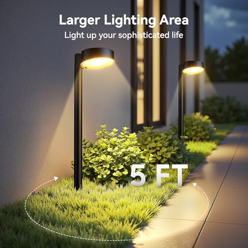 Ahaorigin 12 Pack Solar Pathway Lights Outdoor, 12 Brighter LED Solar Lights Outdoor Waterproof, Up to 12 Hrs Modern Solar Powered Path Light for Yard Garden Walkway Driveway - color: Warm White, size: 12 Pack
