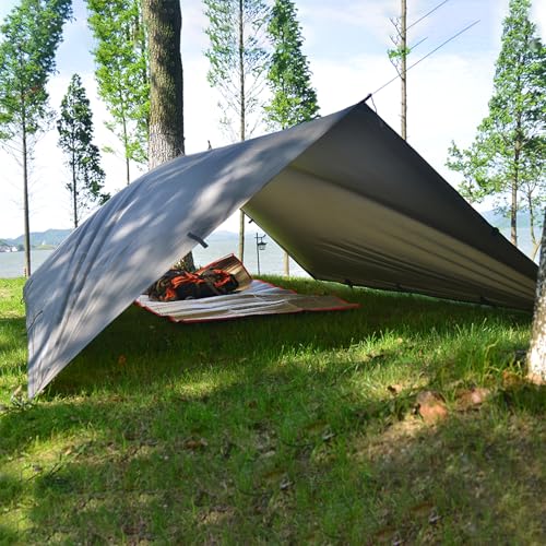 KALINCO Tent Tarp, Picnic Mat Camping Tarp Tent Hammock Tarp, pu Waterproof Camping tarp Tent Rain Fly Picnic Mat Survival Shelter Sunshade - color: Gray, size: 13x16.5FT