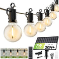 Brightown 208FT Solar String Lights Outdoor Waterproof with Remote, Solar Patio Lights with 100 Shatterproof LED Bulbs, 3 Light Mode, Dimmable & Timer, Hanging String Lights for Porch Garden Bistro - size: 208FT G40