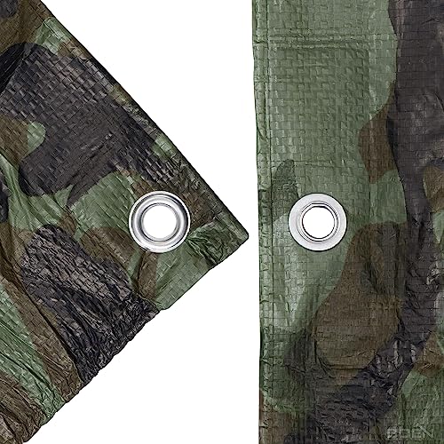 Heavy Duty Tarp Waterproof Large Cover | Camo, 8' x 10' 6 Mil Thick | Rip Proof Tarps | Thick Weave Material, UV Resistant Great for Tarpaulin Canopy Tent, Boat, RV or Pool Cover - color: Camo - 6 Mil, size: 8' x 10'