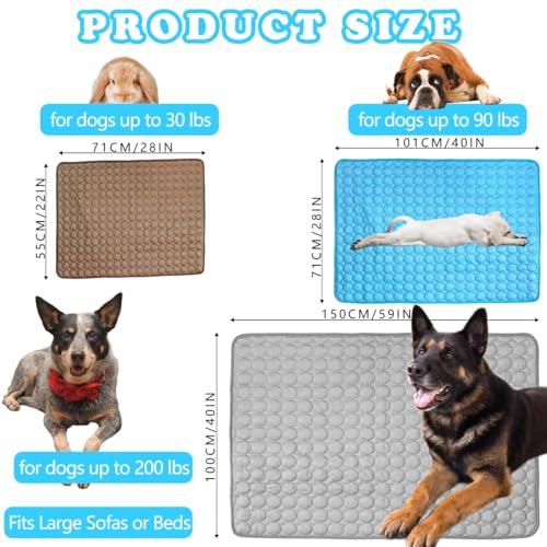 Dog Cooling Mat for Dogs, 59 x 40 Inch Washable Pet Pad, Soft Breathable Dog Bed Mat for Large Dogs, Lightweight Summer Blanket for Crate, Sofa, Floor, Car Seat, Indoor and Travel Use, Pink - color: B-Pink-1 Pc, size: 59 in x 40 in