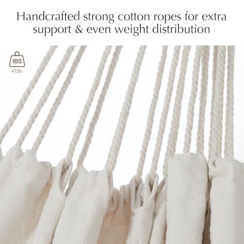 PNAEUT Double Hammocks for Outside, Replacement Outdoor Tree Hammock for Indoor Patio Porch Garden (Beige, Medium) - color: Beige, size: Medium