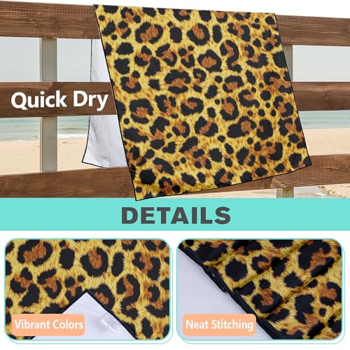 Leopard Print Beach Towel Oversized 36" x 72", Thin Lightweight Sand Free Quick Dry Microfiber Towel for Swimming Pool Cruise Camping Travel - color: Color_26
