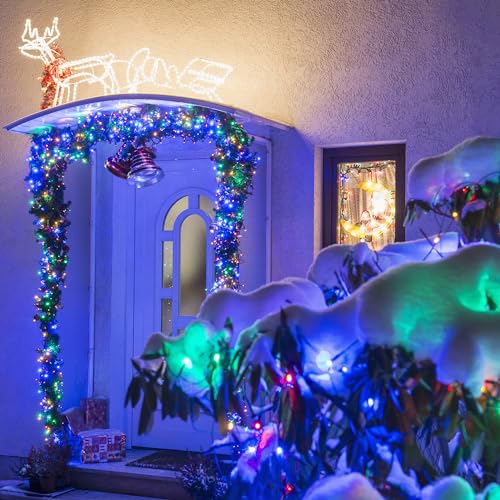 Solar String Lights for Outside, 39Ft 100 LED Solar String Lights Outdoor with 8 Modes，Solar Lights for Outside Waterproof for Yard, Fence,Balcony, Party,Christmas Tree Decorations (Multicolor) - color: Multicolor, size: 1 Pack 100 LED