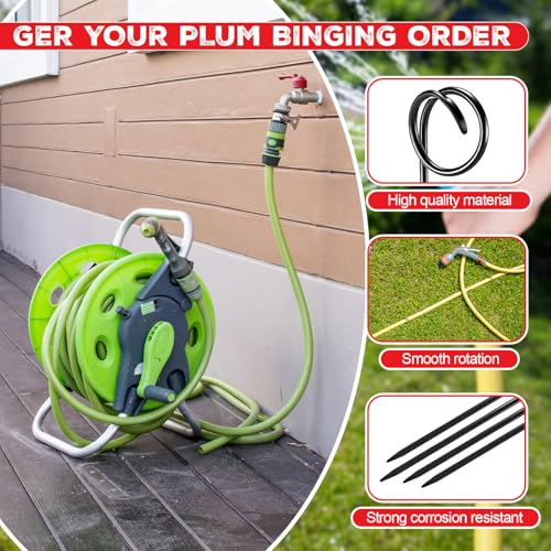 2 Pcs Garden Hose Guide Spike 14 Inch Heavy Duty Metal Hose Support Spike Iron Decorative Garden Stakes Protector to Keeps Flower Beds Plant Yard Lawn
