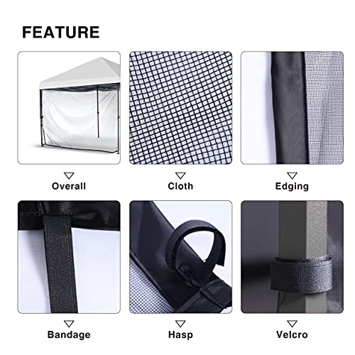 Mesh Sidewall for 10x10 Pop Up Canopy - Straight Leg, Commercial Grade Black Mesh Walls, 1 Pack Only - color: Black