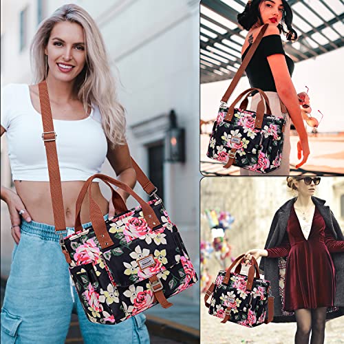 Weitars Lunch Bag for Women,Leak Proof Lunch Box for Work,Insulated Large Lunch Tote Bag with Removable Shoulder Strap, Lunch Bag For Picnic Hiking - color: Peony
