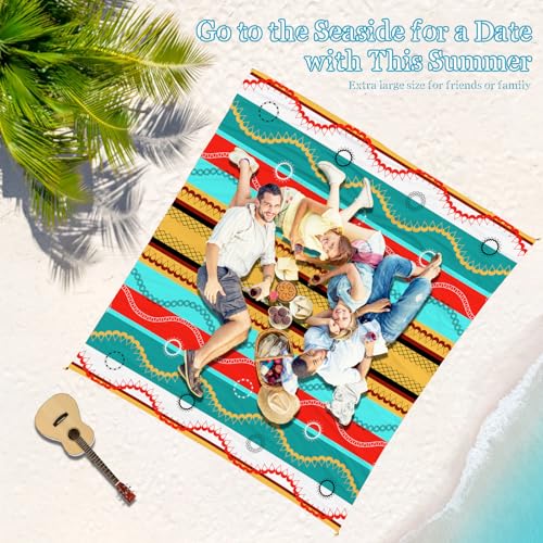 Beach Blanket Waterproof Sandproof 1-7 Adult Oversized 78 '' × 81 '' Lightweight Durable Compact Sand Free Extra Large Beach Mat for Travel Camping Hiking Picnic Blanket - color: Boho, size: 78“x81”