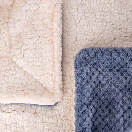 DW Plush Fleece Receiving Blanket for Dog, Cat, and Pet - Warm and Soft, Couch, Sofa, Travel and Outdoor, Camping (24" x 32", Smoked Blue) - color: Dw-smoked Blue, size: Blanket (24" x 32")