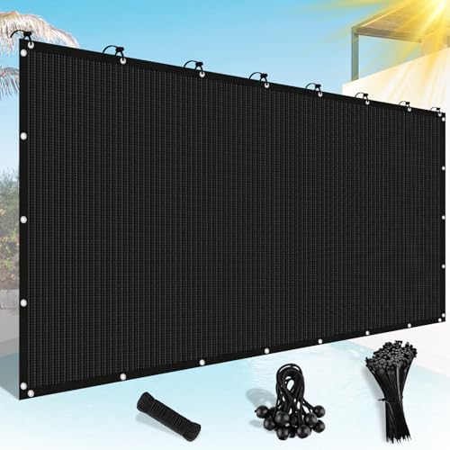 Shade&Beyond Customized 90% Sun Shade Cloth with Grommets, 6' X 20' Pergola Shade Cover Canopy, Mesh Tarp Sun Screens for Patio, Outdoor, Garden, Backyard, Black - color: Black, size: 0 6' X 2 0'