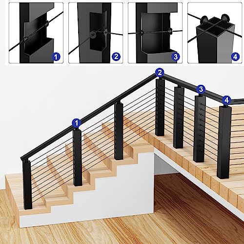 BLIKA 100 Pack 30 Degree Cable Railing Rubber Grommets for 1/8" 5/32" 3/16" Cables for Metal Cable Railing Posts, 30 Degree Angle Beveled Protector Sleeves, 1/8" Cable Railing Grommet, BL10-A - size: 30 Degree