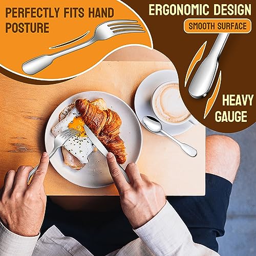 HaWare 18/10 Stainless Steel Flatware, 20-Piece Silverware Set for 4, Premium Cutlery Set for Home Restaurant, Include Knife Fork Spoon, Ergonomic Design Eating Utensils Tableware, Dishwasher Safe - style: Flat Handle