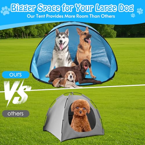 Extra Large Dog Beach Tent - 47" Lx39 Wx30 H,Portable Outdoor Pop Up Pet Tent for Camping with Dogs Cats,Waterproof Dog Sun Shade Shelter for Medium-Sized to Bigger Pets