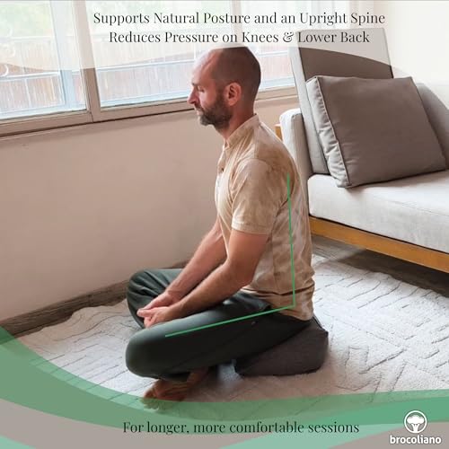 Meditation Cushion – Ergonomic Zafu Pillow for Yoga and Mindfulness – Washable Cover, Natural Buckwheat Fill, Premium Fabric (Cotton Blend/Polyester Variant) (Charcoal Grey, Medium) - color: Charcoal Gray