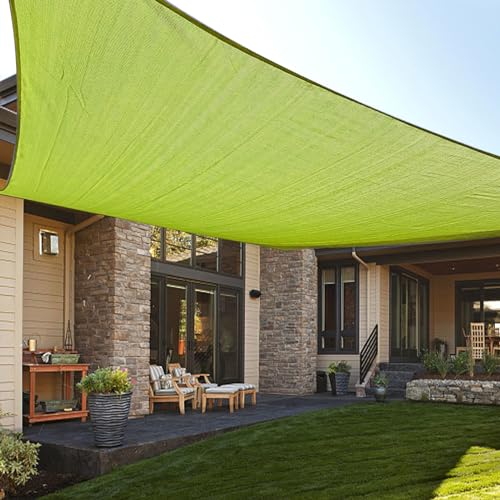 LOVE STORY 6.5' x 10' Rectangle Lemon Green Sun Shade Sail Canopy UV Block for Outdoor Patio Garden Backyard - color: Lemon Green, size: 0 6.5' x 1 0'