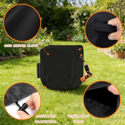 Garden Hose Reel Cover for Giraffe Tools AW50, Waterproof Outdoor Wall Mounted Hose Reel Protector with Drawstring, Dustproof Windproof Hose Storage Cover,A - color: A