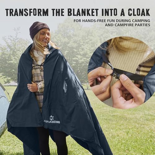AlphaBeing Inflatable Lounger and Waterproof Wool Outdoor Blanket