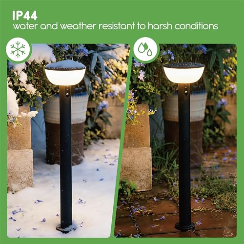 Basin Series - 24.5" Solar Pathway Lights - Walkway Lights for Outside - PIR Sensor & Three Lighting Modes - Rechargeable Battery Lasts Up to 35 Hours - 2700K - Dark Sky Friendly - 2 Pack - size: 2 Pack Pathway Lights