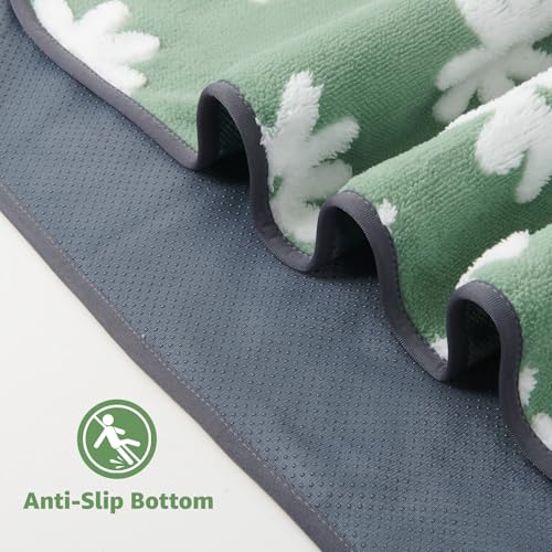 LOOBANI Extra Large Whelping Pad, Non-Slip Dog Pee Pads Washable, Fast Absorbent Reusable Pee Pads for Dogs, Waterproof and Leakproof Dog Playpen Mat for Floor, Crate, Potty (48"x48",2 Packs) - color: Green Daisy, size: 48"x48"(pack of 2)