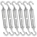 yofit 5 Inch Turnbuckle, 6 Pcs Shade Sail Hardware with Stainless Steel Turnbuckles Kit Hook and Hook Turnbuckle Tensioner for Sun Shade Cables Wire Rope Patio Outdoor - size: 5 Inch Turnbuckle-6 pcs