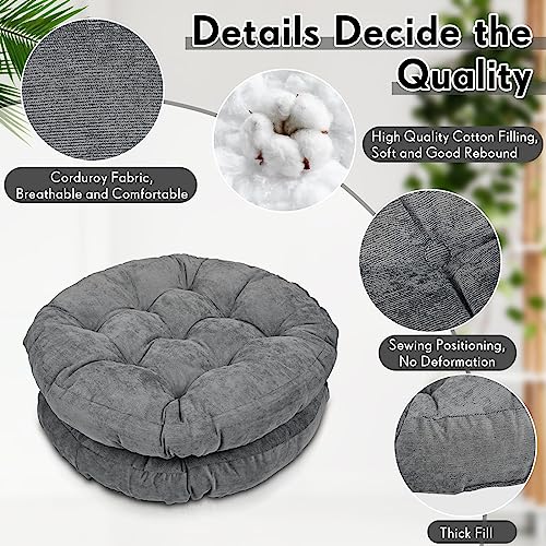 Jerify Floor Pillow Cushions Large Round Square Large Meditation Floor Pillow for Classroom Adult Meditation Picnic Party Seating Learning Daycare School(Round,Dark Grey,4 Pcs) - color: Dark Gray, size: Round