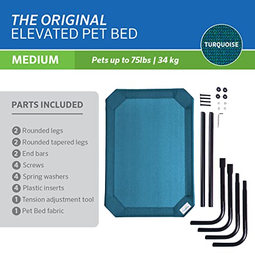 Gale Pacific Coolaroo The Original Cooling Elevated Pet Bed, Medium, Turquoise - color: Turquoise, style: Medium Dog Bed