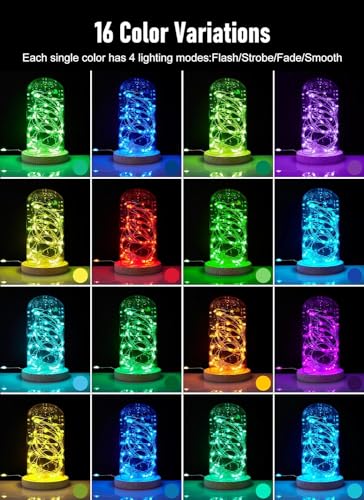 Minetom Color Changing Fairy String Lights - 33 ft 100 LED USB Silver Wire Lights with Remote and Timer, Starry Fairy Light for Bedroom Party Indoor Christmas Decoration, 16 Colors, Adapter Included - color: 16 Colors, size: 33 FT