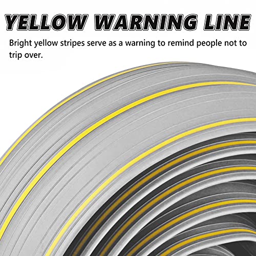 10Ft Cord Covers for Wires on Floor, 3-Channel Floor Cord Cover with Anti-Slip Base & Yellow Warning Strips, Extension Cord Covers for Floor, Ideal for Home, Office, Outdoor Use - color: Grey&Yellow, size: 10FT