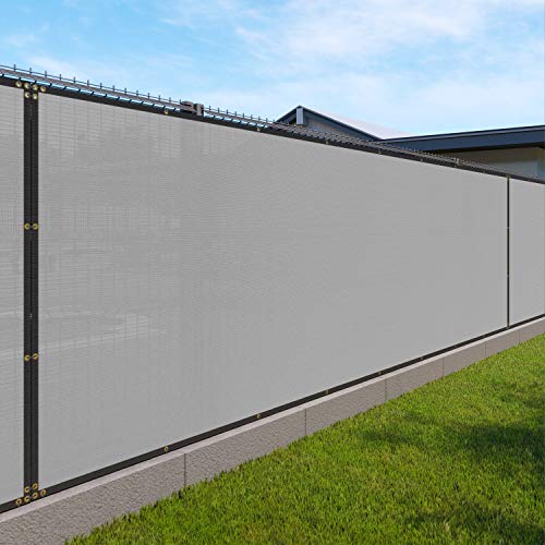 Windscreen4less 4' x 3' Privacy Fence Screen Heavy Duty Windscreen Fencing Mesh Fabric Shade Net Cover with Brass Grommtes for Outdoor Wall Garden Yard Pool Deck Gray - color: Light Gray, size: 4' x 3'