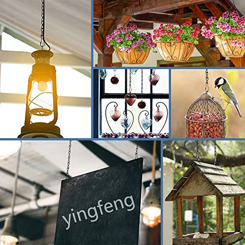 YINGFENG 10 Pack 9.5 Inch Black Hanging Chains, Garden Plant Hangers for Hanging Bird Feeders, Billboards, Chalkboards, Basket, Planters, Lanterns, Wind Chimes and Decorative Ornaments Etc. - color: Black, size: 9.5 in